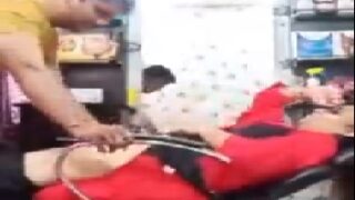 Desi Aunty Pussy Sucked Client Parlor